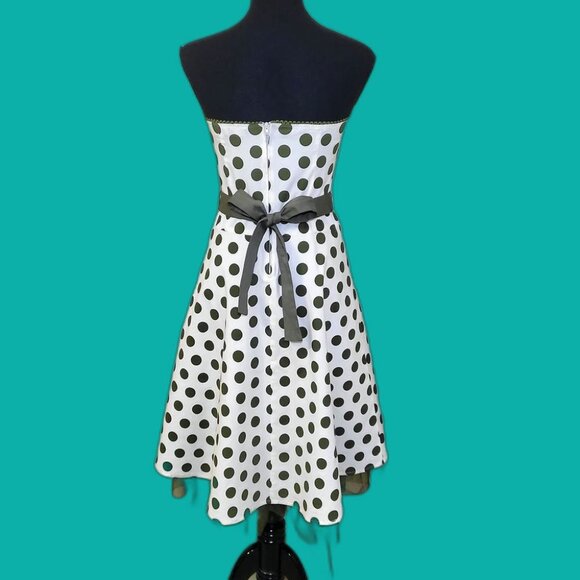Ruby Rox Strapless Dress with Green Polka Dots - Picture 5 of 8